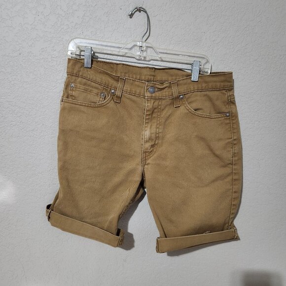 Levis 511 Mens Tan Denim Cutoff Shorts W33 Distressed Style - Picture 3 of 10